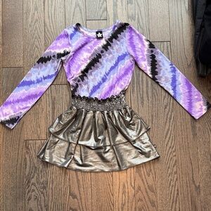 Purple and Silver Kids Casual Dress